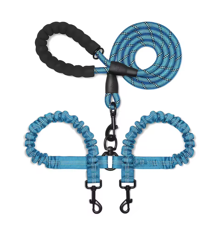 Antitrassel Koppel för 2 Hundar