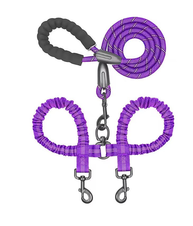 Antitrassel Koppel för 2 Hundar